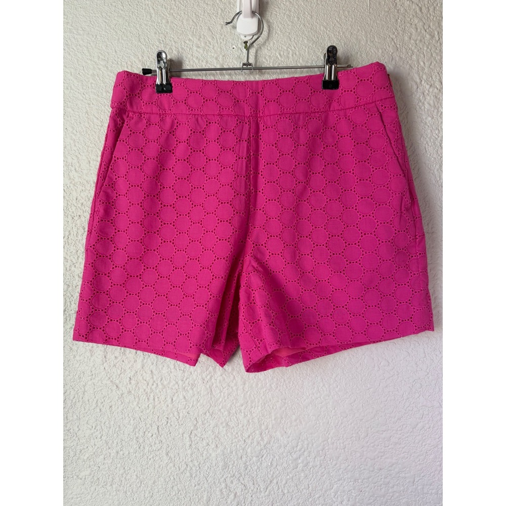 J.Crew Factory Women's Size 6‎ Pink Eyelet Lace Shorts Fuchsia Cotton Preppy